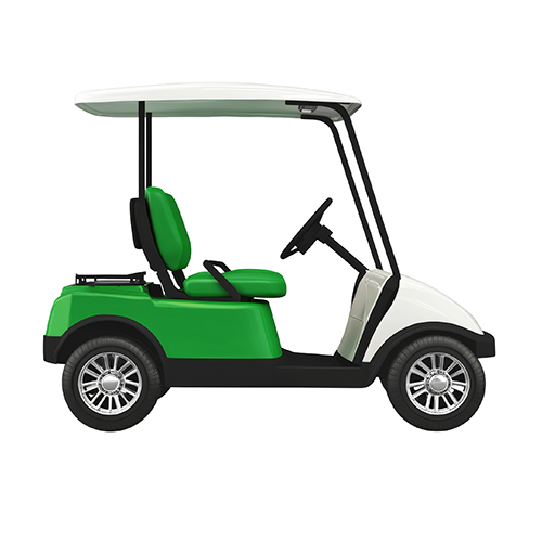 An image of a golf cart outfitted with a Nativas motor.