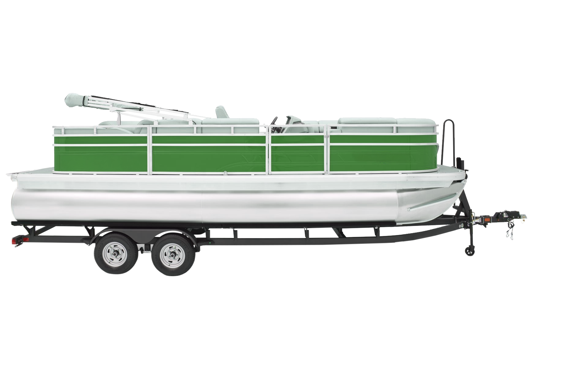 An image of a pontoon boat outfitted with a Nativas motor.